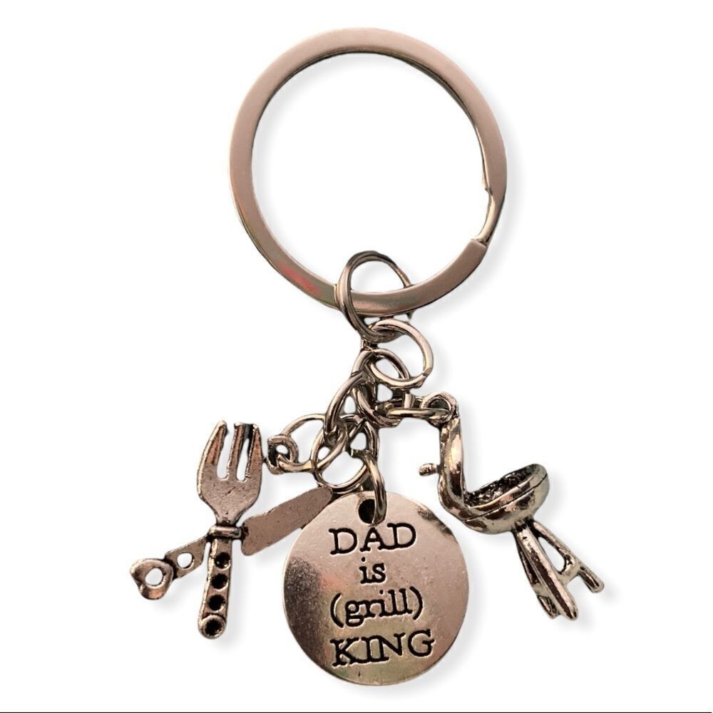 Dad is (Grill) King Keychain